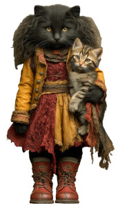 Chubby Cat Dress Vinyl Car Decal Sticker – Waterproof & UV-Resistant 4.8533333333333335"