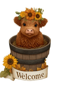 Baby Highland Cow V9 Vinyl Car Decal Sticker – Waterproof & UV-Resistant 4.373333333333333"