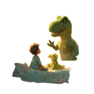 Child And T-Rex Vinyl Car Decal Sticker – Waterproof & UV-Resistant 3.4133333333333336"
