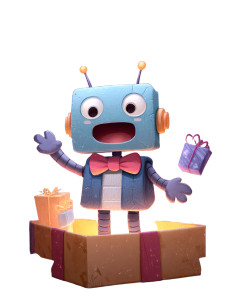 Joyful Robot Gift Vinyl Car Decal Sticker – Waterproof & UV-Resistant 4.1066666666666665"