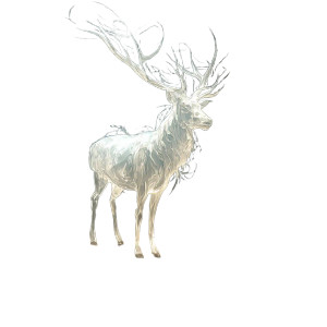 Ethereal Stag Vinyl Car Decal Sticker – Waterproof & UV-Resistant 3.4133333333333336"