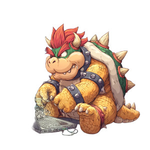 Bowser Coding Vinyl Car Decal Sticker – Waterproof & UV-Resistant 3.4133333333333336"