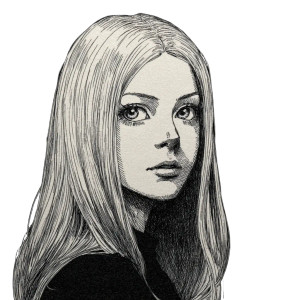 Blonde Junji Ito Woman Vinyl Car Decal Sticker – Waterproof & UV-Resistant 3.4133333333333336"