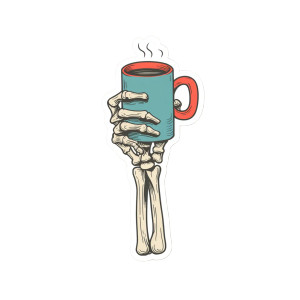 Skeleton Arm Coffee Vinyl Car Decal Sticker – Waterproof & UV-Resistant 6.826666666666667"