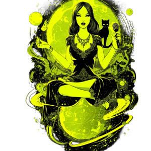 Gothic Cosmic Muse Vinyl Car Decal Sticker – Waterproof & UV-Resistant 6.826666666666667"