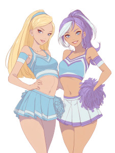Cheerleader Duo Vinyl Car Decal Sticker – Waterproof & UV-Resistant 8.213333333333333" Cheerleader Duo Vinyl Car Decal Sticker – Waterproof & UV-Resistant 8.213333333333333"