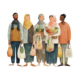 Palestinian Grocery Holders Vinyl Car Decal Sticker – Waterproof & UV-Resistant 3.4133333333333336"