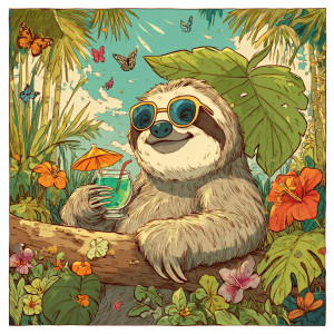 Cool Sloth Relaxing Vinyl Car Decal Sticker – Waterproof & UV-Resistant 3.4133333333333336"