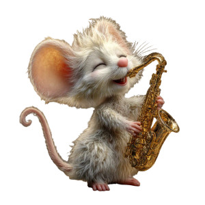 Saxophone Mouse Vinyl Car Decal Sticker – Waterproof & UV-Resistant 3.4133333333333336"