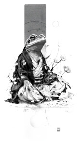 Meditative Zen Frog Vinyl Car Decal Sticker – Waterproof & UV-Resistant 4.8533333333333335"