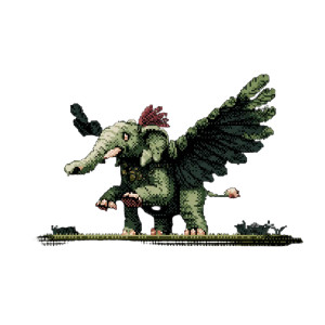 Pixel Art Elephant Bird Vinyl Car Decal Sticker – Waterproof & UV-Resistant 3.4133333333333336"