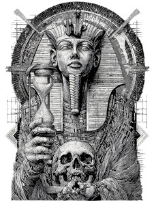 Demonic Pharaoh Figure Vinyl Car Decal Sticker – Waterproof & UV-Resistant 4.1066666666666665"