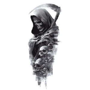 Grim Reaper Tattoo V17 Vinyl Car Decal Sticker – Waterproof & UV-Resistant 3.4133333333333336"