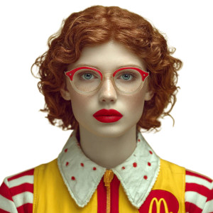 Gender-Swapped Ronald Vinyl Car Decal Sticker – Waterproof & UV-Resistant 3.4133333333333336"