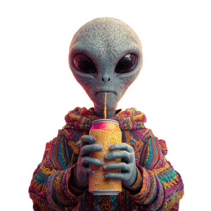 Psychedelic Alien Can Vinyl Car Decal Sticker – Waterproof & UV-Resistant 3.4133333333333336"