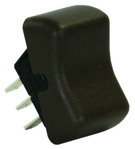 JR Multi Purpose Switch 13085 Single Pole Double Throw; On/On Switch; Rocker; 0.670 Inch x 0.500 Inch Cutout; 1.285 Inch x 0.830 Inch Switch; Non-Lighted; Brown