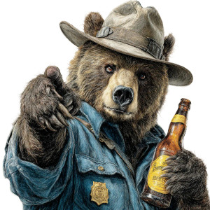Smokey The Bear V2 Vinyl Car Decal Sticker – Waterproof & UV-Resistant 3.4133333333333336"