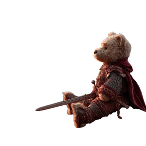 Warrior Teddy Bear Vinyl Car Decal Sticker – Waterproof & UV-Resistant 3.4133333333333336"