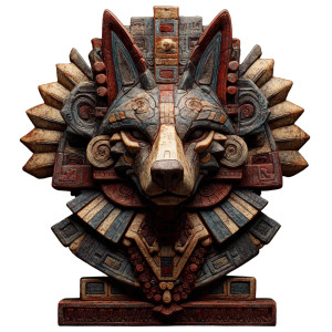 Aztec Wolf God Vinyl Car Decal Sticker – Waterproof & UV-Resistant 3.4133333333333336"