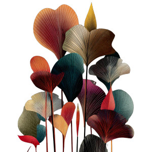 Abstract Plants Vinyl Car Decal Sticker – Waterproof & UV-Resistant 3.4133333333333336"