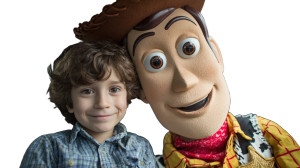 Boy With Woody Vinyl Car Decal Sticker – Waterproof & UV-Resistant 2.72"