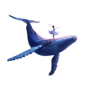 Space Whale Ballerina Vinyl Car Decal Sticker – Waterproof & UV-Resistant 3.4133333333333336"