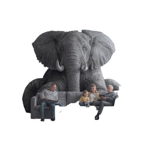 Elephant On Couch Vinyl Car Decal Sticker – Waterproof & UV-Resistant 3.4133333333333336" Elephant On Couch Vinyl Car Decal Sticker – Waterproof & UV-Resistant 3.4133333333333336"