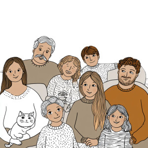 Joyful Family Gathering V4 Vinyl Car Decal Sticker – Waterproof & UV-Resistant 6.826666666666667"