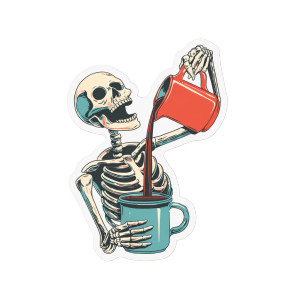 Skeleton Coffee Sticker Vinyl Car Decal Sticker – Waterproof & UV-Resistant 3.4133333333333336" Skeleton Coffee Sticker Vinyl Car Decal Sticker – Waterproof & UV-Resistant 3.4133333333333336"