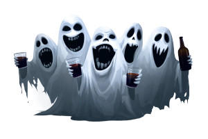 Scary Ghosts Partying Vinyl Car Decal Sticker – Waterproof & UV-Resistant 2.986666666666667"