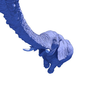 Skyward Elephant Vinyl Car Decal Sticker – Waterproof & UV-Resistant 3.4133333333333336"