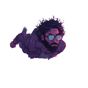 Flying Bearded Man Vinyl Car Decal Sticker – Waterproof & UV-Resistant 3.4133333333333336"