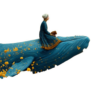 Kazakh Whale Rider Vinyl Car Decal Sticker – Waterproof & UV-Resistant 3.4133333333333336"