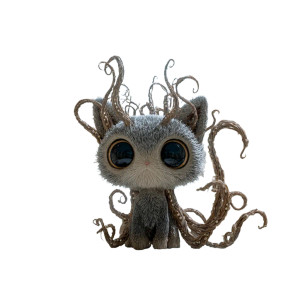 Squid-Cat Hybrid Vinyl Car Decal Sticker – Waterproof & UV-Resistant 3.4133333333333336"