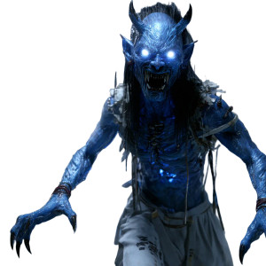 Blue Oni Demon V2 Vinyl Car Decal Sticker – Waterproof & UV-Resistant 6.826666666666667"