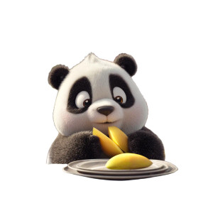 Panda Dining Vinyl Car Decal Sticker – Waterproof & UV-Resistant 3.4133333333333336"