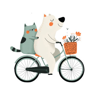 Dog Biking With Cat V2 Vinyl Car Decal Sticker – Waterproof & UV-Resistant 3.4133333333333336" Dog Biking With Cat V2 Vinyl Car Decal Sticker – Waterproof & UV-Resistant 3.4133333333333336"