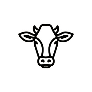 Cow Head Icon Vinyl Car Decal Sticker – Waterproof & UV-Resistant 3.4133333333333336"