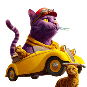 Flying Purple Cat Vinyl Car Decal Sticker – Waterproof & UV-Resistant 6.826666666666667"