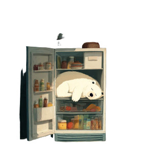 Sleeping White Bear Vinyl Car Decal Sticker – Waterproof & UV-Resistant 3.4133333333333336"