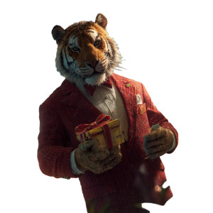 Tiger In Suit V2 Vinyl Car Decal Sticker – Waterproof & UV-Resistant 6.826666666666667"