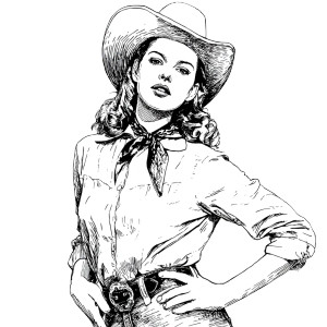 Cowboy Woman Art V2 Vinyl Car Decal Sticker – Waterproof & UV-Resistant 3.4133333333333336"