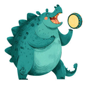 Teal Cartoon Ankylosaurus Vinyl Car Decal Sticker – Waterproof & UV-Resistant 3.4133333333333336"