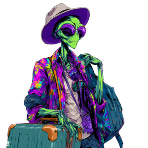 Alien Disney Tourist Vinyl Car Decal Sticker – Waterproof & UV-Resistant 6.826666666666667"