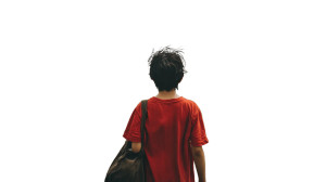 Boy Walking Away Vinyl Car Decal Sticker – Waterproof & UV-Resistant 2.72"