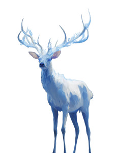 Majestic Blue-Flame Deer Vinyl Car Decal Sticker – Waterproof & UV-Resistant 8.213333333333333"