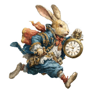 Rabbit With Watch V3 Vinyl Car Decal Sticker – Waterproof & UV-Resistant 3.4133333333333336"