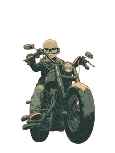 Bold Boy Biker Vinyl Car Decal Sticker – Waterproof & UV-Resistant 4.1066666666666665"