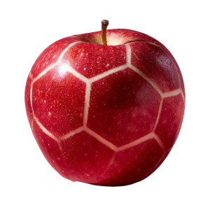 Soccer Apple Vinyl Car Decal Sticker – Waterproof & UV-Resistant 3.4133333333333336"
