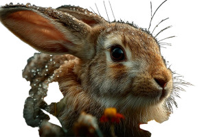 Fluffy Rabbit Spring Vinyl Car Decal Sticker – Waterproof & UV-Resistant 5.97333333333333